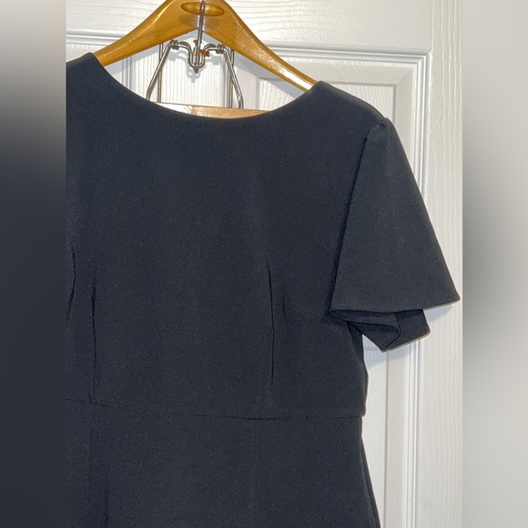 Lark & Ro Women's Fluid Crepe Flutter Short Sleeve Boat Neck Sheath Dress Sz 14 - Picture 3 of 6